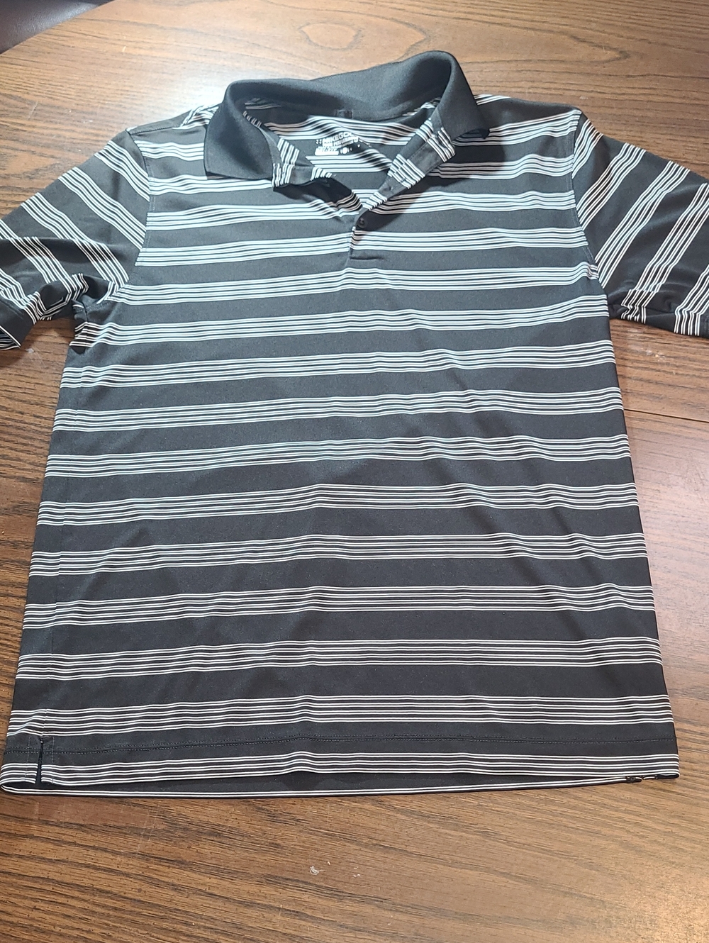 Nike Golf Tour Performance Men's Black and White Striped Polo Shirt Size Small